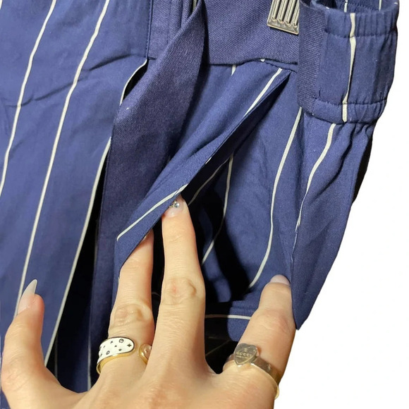 J. Crew Nevereven D-ring Pant in Stripe Navy Blue Size XL - Picture 6 of 10